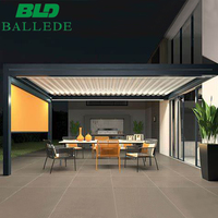 Système de toit bioclimatique en aluminium pour l'extérieur, auvent, lanterneau, persiennes, pergola motorisée rétractable