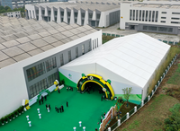 Tentes de stockage industrielles modulaires en aluminium et PVC robustes 50 x 100 pour atelier et entrepôt