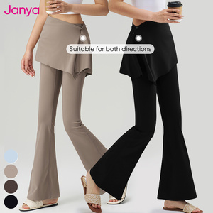Janya Leggings de sport fins d'été pour la salle de sport, leggings de fitness évasés, taille haute, pantalon de yoga évasé avec <span class=keywords><strong>jupe</strong></span> amovible pour femmes - Product Image 6