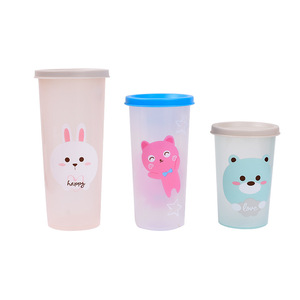 ถ้วยน้ำพลาสติก 500 มล. ลายการ์ตูนกระต่าย แก้วน้ำพกพาสำหรับนักเรียนและใช้ในชีวิตประจำวัน - Product Image 5