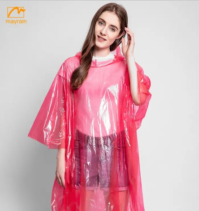 Impression Promotionnelle poncho de pluie jetable avec logo de marque