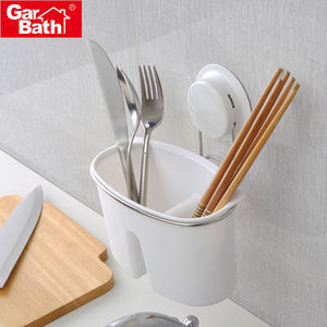 壁掛け器具オーガナイザーフォーク水切りバスケットサクションカップキッチンカトラリー箸ホルダー - Product Image 4