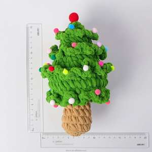 สินค้ามาใหม่ ชุดทำต้นคริสต์มาสแบบถักไหมพรม วัสดุทำจากผ้าขนสัตว์  งานแฮนด์เมด  ดอกไม้ประดิษฐ์ถักโครเชต์  ของตกแต่งต้นไม้สำหรับเทศกาลคริสต์มาส - Product Image 6