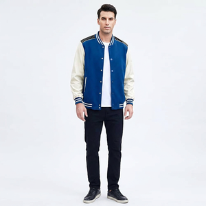 Chaqueta Varsity Personalizable de Alta Calidad para Hombre, Invierno, Transpirable, Cuello Alto, Cierre de Botones Cubiertos, Estilo Letterman, Lona - Product Image 1
