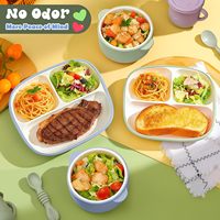 Ensemble d'alimentation pour bébé en céramique enveloppé de silicone sans BPA, personnalisable en gros, avec assiette et bol à ventouse anti-chute