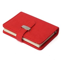 Reliure à feuilles mobiles multifonctionnelle pour affaires - Reliure à anneaux A5 à ouverture plate avec emplacements pour cartes et boucle pour stylo