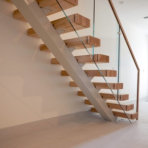 <span class=keywords><strong>Escaleras</strong></span> populares Mono Stringer Staircase <span class=keywords><strong>con</strong></span> iluminación <span class=keywords><strong>LED</strong></span> iluminada Barandilla Aterrizaje personalizado - Product Image 5