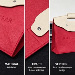 Sac <span class=keywords><strong>de</strong></span> rangement en <span class=keywords><strong>feutre</strong></span> grande capacité, sac fourre-tout en <span class=keywords><strong>feutre</strong></span> avec fermeture ouverte, nouveau design <span class=keywords><strong>de</strong></span> sac fourre-tout en <span class=keywords><strong>feutre</strong></span> portable, sac cadeau - Product Image 5