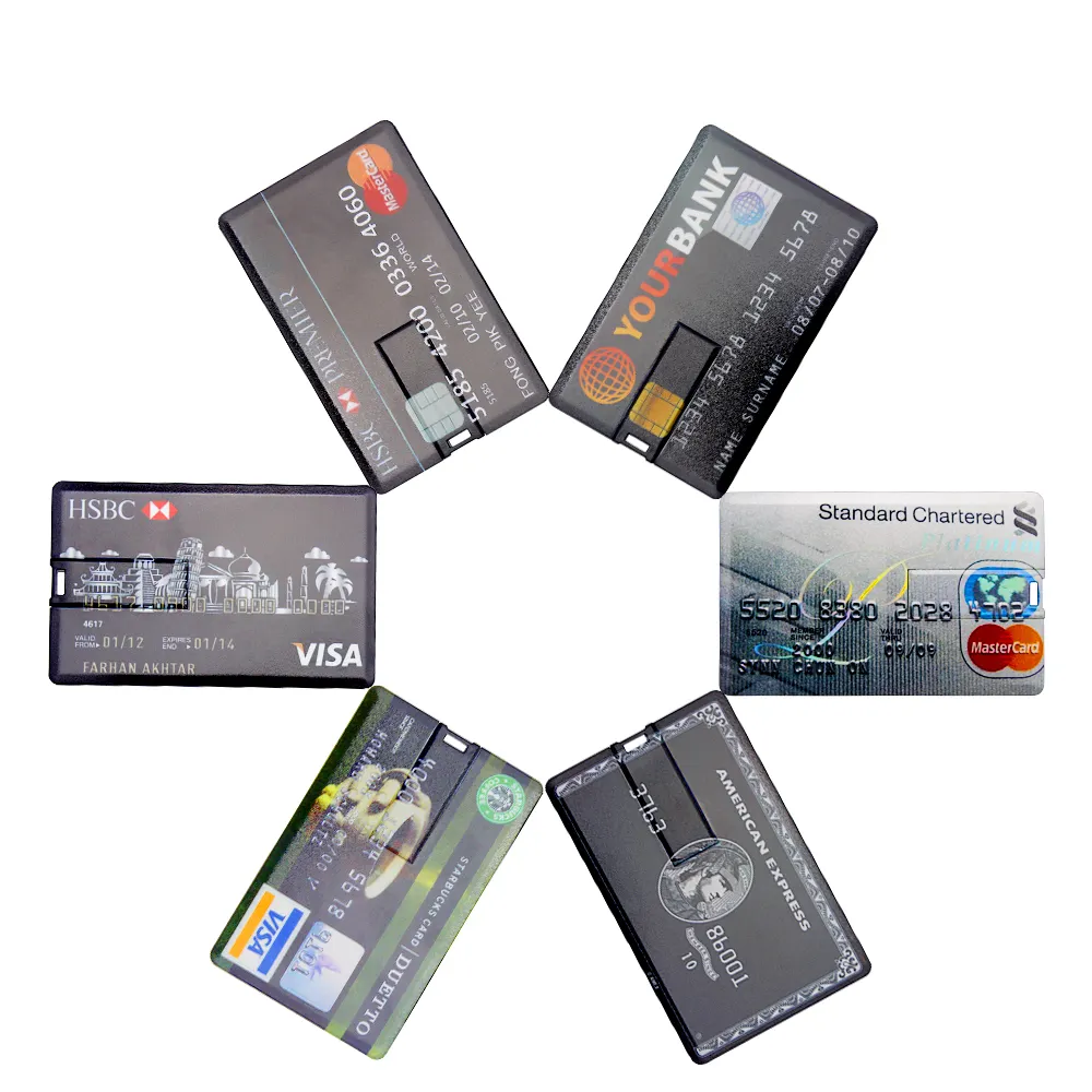 Custom Usb Card Flash Drive 128gb 32gb 16gb Business Credit Card Usb 3.0 2.0 Memory Stick Pendrive