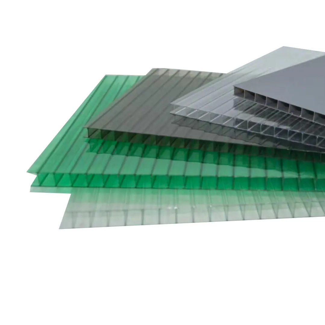 Plaque de toiture ondulée pour éclairage, transparente, couleur bleu lac, gris, matériau pc, plaque creuse en polycarbonate