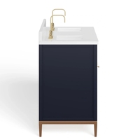 Meuble de salle de bain moderne de 60 pouces avec lavabo en céramique de haute qualité