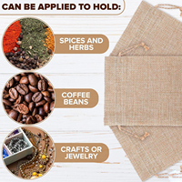 Sacs à café en jute réutilisables multi-usages avec cordon de serrage, petits, pour promotion, épices, herbes, cadeaux de Noël