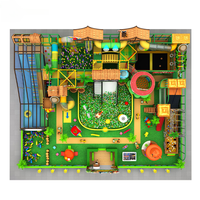 Équipement de terrain de jeux intérieur pour enfants 2025 Espace 500 mètres carrés 4 étages Thème jungle animale Jeux doux Grands toboggans 50-100