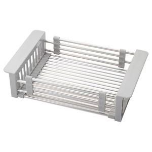 Estante de almacenamiento para fregadero de cocina para platos y utensilios, cesta de drenaje, escurreplatos, estante extensible para almacenamiento de platos - Product Image 2