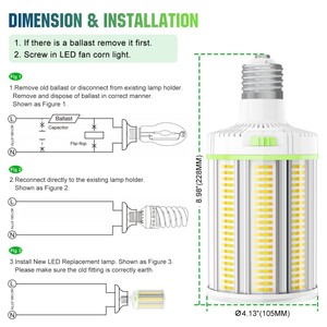 Lámpara LED de Techo Industrial de 150W/120W/90W, 22500Lm, 728pcs SMD2835, CCT Ajustable 4.5/5/5.7K, E39, para Iluminación de Techos Altos - Product Image 3