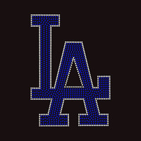 Hotfix Bling Baseball Team Logo LA Los Angeles Strass Fer sur les transferts Patchs