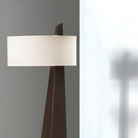 Lampe de table en bois rétro avec abat-jour en forme de tambour, lampe de chevet LED pour salon, chambre à coucher, hôtel