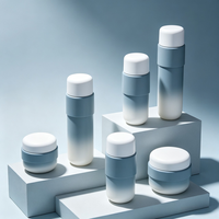 Ensemble de flacons cosmétiques en verre dégradé en forme de capsule, flacon pompe à lotion mat 50g, pot à crème, emballage cosmétique avec logo couleur personnalisée
