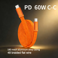 Kabel Data Tipe-C Anyaman Seri 15 Pro/16/17 Pengisian Cepat 60W PD dengan Transfer Data Kecepatan Tinggi Panjang 1M 2M