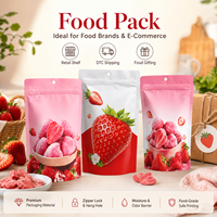 Bolsas de Mylar Reutilizables Coloridas a Prueba de Olores de 3.5G y 7G para Fruta Seca, Fresas y Snacks Congelados con Ventana Transparente e Impresión Digital