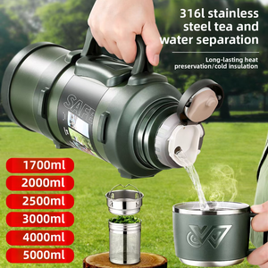 Hot Custom3L/4L/<b>5L</b> Big Capacity Products Custom logo Stainless Steel <b>Water</b> Bottle Insulated With Double Handle Design - Product Image 2