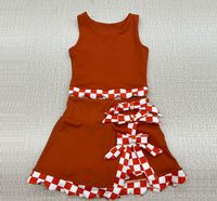 Ensemble d'uniformes scolaires d'été personnalisés à pois, tenue décontractée pour filles. Tenue de sport style preppy avec lettrage