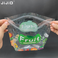 JIJID Herbruikbare voedselzak Fruit Druiven Plastic Ziplock Zak Groente Fruit Vershoudzak Mat Zwart Zak