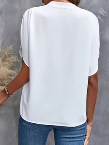 <span class=keywords><strong>Blusas</strong></span> de Verano para Mujer, Moda 2025, Manga Corta, Cuello en V, Camisas Holgadas, Elegantes <span class=keywords><strong>Blusas</strong></span> Blancas para Dama - Product Image 6