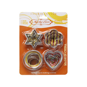 Ensemble de moules à pâtisserie robustes en acier inoxydable, 12 pièces, <span class=keywords><strong>emporte</strong></span>-pièces en forme de cœur, d'étoile et de fleur pour des biscuits et gâteaux de Noël aux formes uniformes - Product Image 4