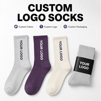 Chaussettes de sport en coton jacquard avec logo personnalisé, chaussettes de sport unisexes personnalisées