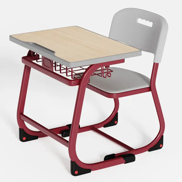 طاولة ومقعد مدرسة مريح قابل للطي مع مقعد يمكن رفعه لحماية البيئة طقم أثاث مدارس