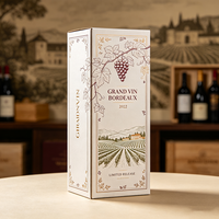 Boîte à vin française de qualité supérieure personnalisée, imprimée en offset, Château Reserve, expédition rapide en 72h, emballage en carton imperméable