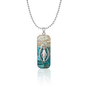 Ожерелье с подвеской в виде Девы Марии с апатитовым кристаллом-ожерелье из Бога для женщин-талисман богатства и религиозные украшения