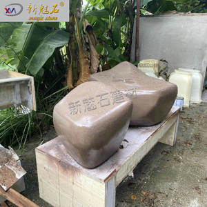 Nouveau Banc en Pierre Magique GRC en Béton, Fauteuil d'Extérieur pour Aménagement Paysager, Siège Public pour Parc, Banc d'Art pour la Détente - Product Image 3