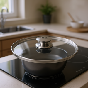 Tapa de vidrio ELO Galant de 28 cm con mango de acero inoxidable para ollas y sartenes - Product Image 3