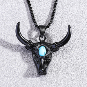 <span class=keywords><strong>Collier</strong></span> avec pendentif tête de <span class=keywords><strong>taureau</strong></span> en acier inoxydable personnalisé pour hommes et hommes <span class=keywords><strong>Collier</strong></span> avec tête de <span class=keywords><strong>taureau</strong></span> en forme de grosse pierre verte du <span class=keywords><strong>zodiaque</strong></span> - Product Image 2
