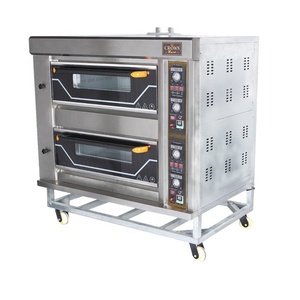 เตาอบแก๊ส2ชั้นสำหรับการค้า2ถาดสำหรับอบพิซซ่าเบเกอรี่และเค้กเตาอบอุตสาหกรรม - Product Image 3