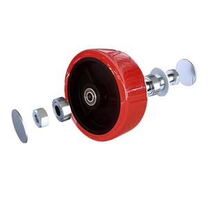 Grad drehbar 4/5/6/8 Zoll <span class=keywords><strong>Pu</strong></span> Industrial Caster Wheels Rot/Orange/Schwarz mit hohl geschnitztem Stahl kern - Product Image 2