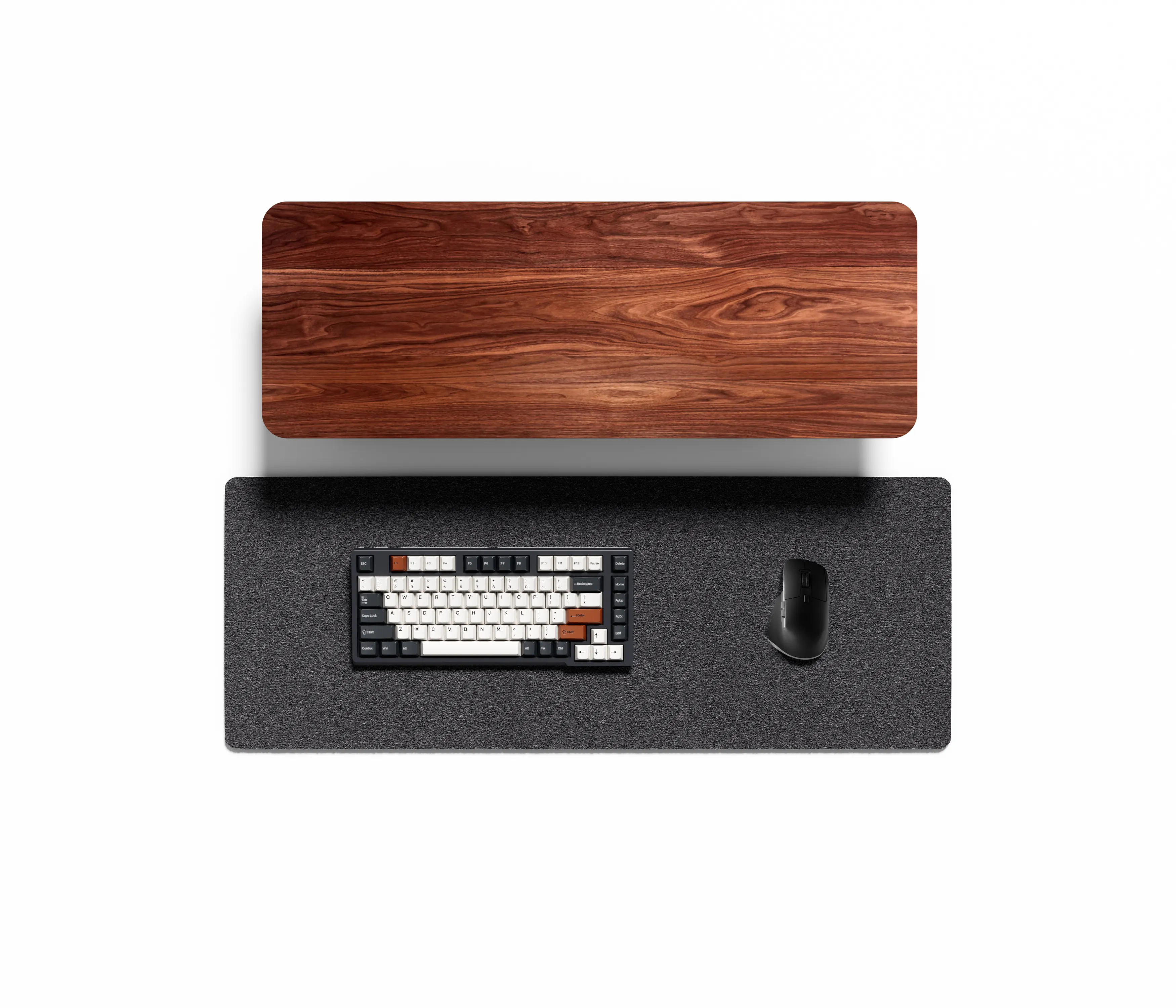 UPERGO कार्यालय फर्नीचर लकड़ी का अखरोट मजबूत ब्रैकेट डबल-लेयर लैपटॉप स्टैंड डेस्कटॉप मॉनिटर स्टैंड राइजर