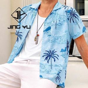 Chemises hawaïennes décontractées à boutons pour hommes, sur mesure, couture, broderie, vacances à la plage, haute qualité - Product Image 3