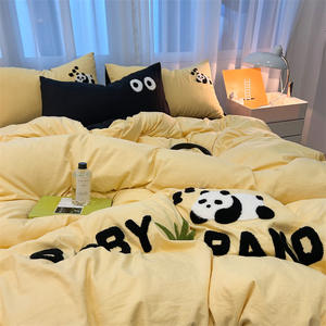 طقم مفرش سرير للأطفال برسوم كرتونية مطرزة وناعمة وملاءات سرير من الألياف الدقيقة مع غطاء وسادة لغرفة النوم - Product Image 3