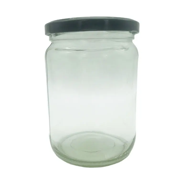 फैक्टरी मूल्य 550 ml गोल आकार स्टॉक में नारियल तेल ग्लास जार
