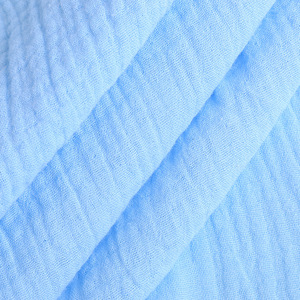 125gsm 135cm solide teint <span class=keywords><strong>Double</strong></span> <span class=keywords><strong>gaze</strong></span> crêpe mousseline froissé 100% coton tissu pour vêtements - Product Image 5