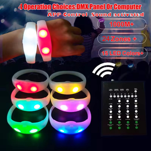 Pulsera LED <span class=keywords><strong>de</strong></span> Silicona con Logotipo Personalizado, Control Remoto RF, Brazaletes Iluminados para Conciertos, Eventos y Fiestas Nocturnas - Product Image 2