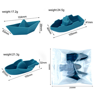 Bateau de bain en silicone pour enfants, jouet créatif pour jeux aquatiques, 105mm, pour enfants de 3 à 6 ans, unisexe, couleur bleu lac - Product Image 1