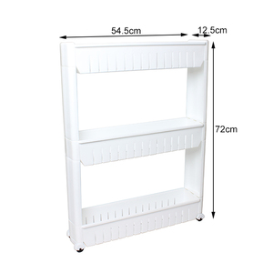 3 livelli Slide Out carrello portaoggetti <span class=keywords><strong>cucina</strong></span> risparmio di spazio esile PP Rack casa bianco nero stendino da bagno - Product Image 6