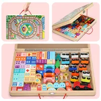 Circuit de Train Électrique en Bois pour Enfants, Ensemble de Blocs de Construction Urbains, Jeu Créatif Éducatif Montessori DIY