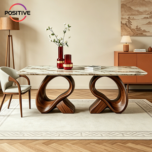 Modern Luxury Marble <strong>Dining</strong> <strong>Table</strong> Irregular <strong>Butterfly</strong> Shaped Solid Wood Base Art Designer <strong>Dining</strong> <strong>Table</strong> for Living Room Home - Product Image 4
