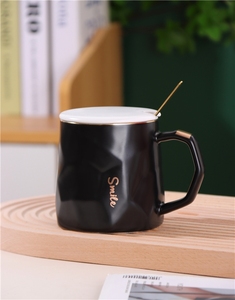 Grande capacité, tasses à lait en porcelaine de 12 oz pour le petit-déjeuner, tasses à boire personnalisées, vente en gros de tasses et de mugs, mug à café avec couvercle et cuillère - Product Image 4