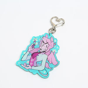 Porte-clés en plastique Anime personnalisé écologique avec porte-clés en acrylique à bord non clair - Product Image 2